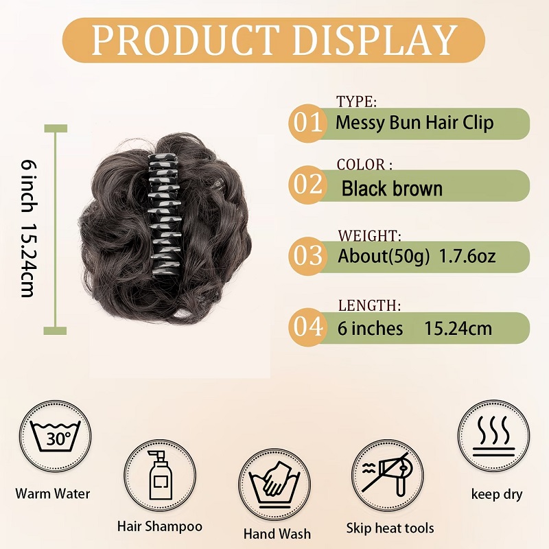 Chignon Sintetico a Coda di Ca - Claw Clip Messy Bun Hair Piece recensione e prezzo