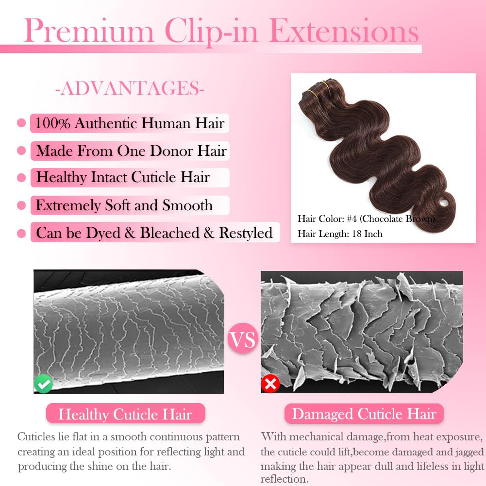 # 4 clip per onda del corpo ma - Seamless Clip In Hair Extensions Human Hair recensione e prezzo